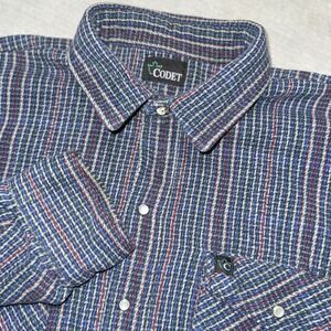 Vintage 90s CODET Mens Heavyweight Plaid Pearl Snap Blanket Flannel Shirt XL